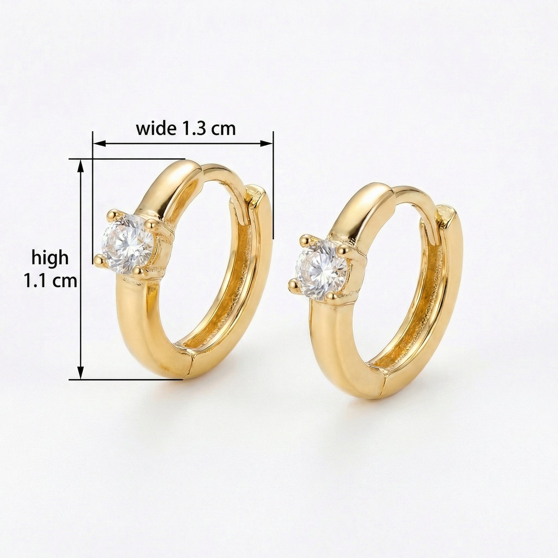 Sparkling Round-Cut Hoop Earrings – sterling silver earrings, front view