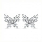 Marquise Butterfly Stud Earrings – sterling silver earrings, side detail