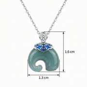 Green Jade Necklace with Blue Enamel Cloud – jade necklace
