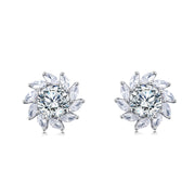 Floral Sparkling stone Sunburst Earrings – sparkling stone earrings