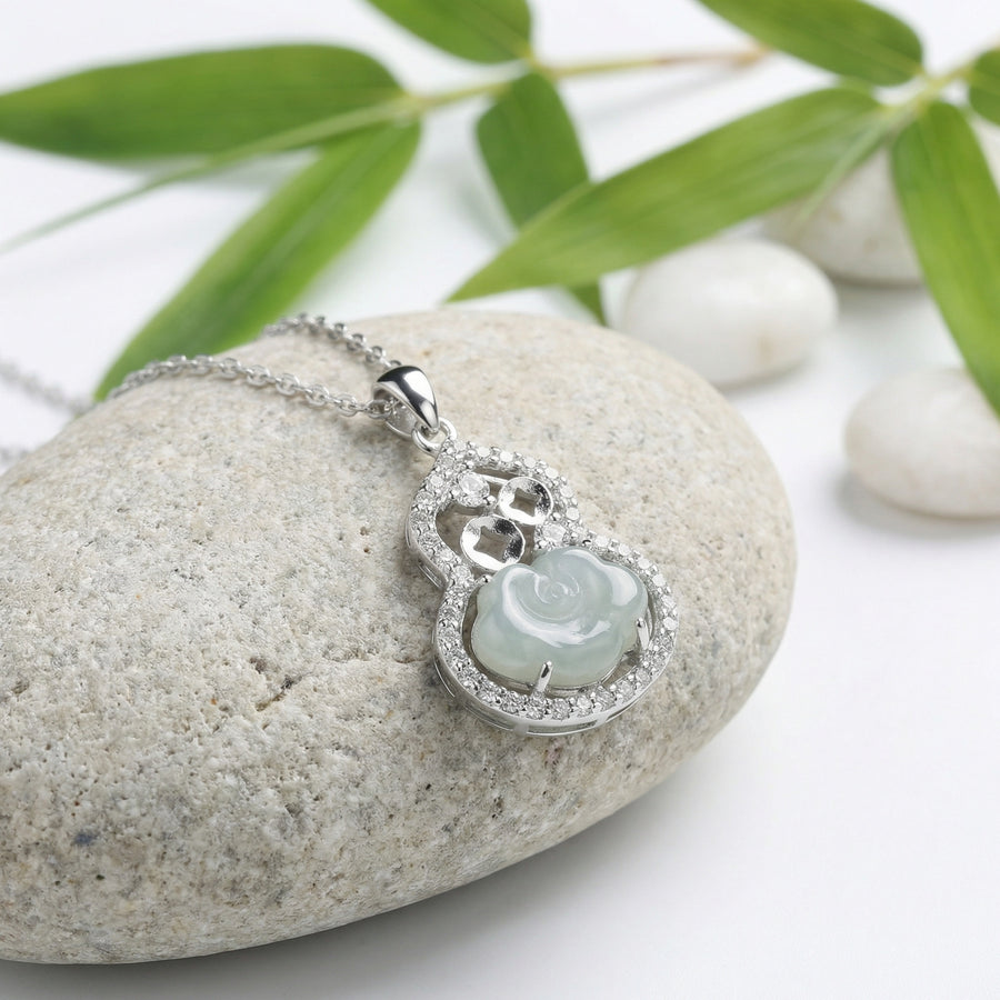 Jade Gourd Rose Pendant Necklace – jade necklace