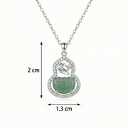 Jade Gourd Leaf Pendant Necklace – jade necklace, front view