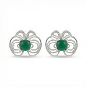 Filigree Butterfly Stud Earrings – sterling silver earrings, close-up