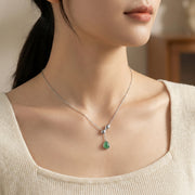 Teardrop Jadeite Pendant Necklace – jade necklace, close-up