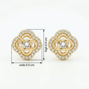 Interlocking Quatrefoil Stud Earrings – sterling silver earrings, front view