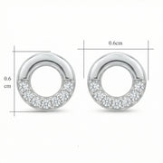 Pavé Open Circle Stud Earrings – sterling silver earrings