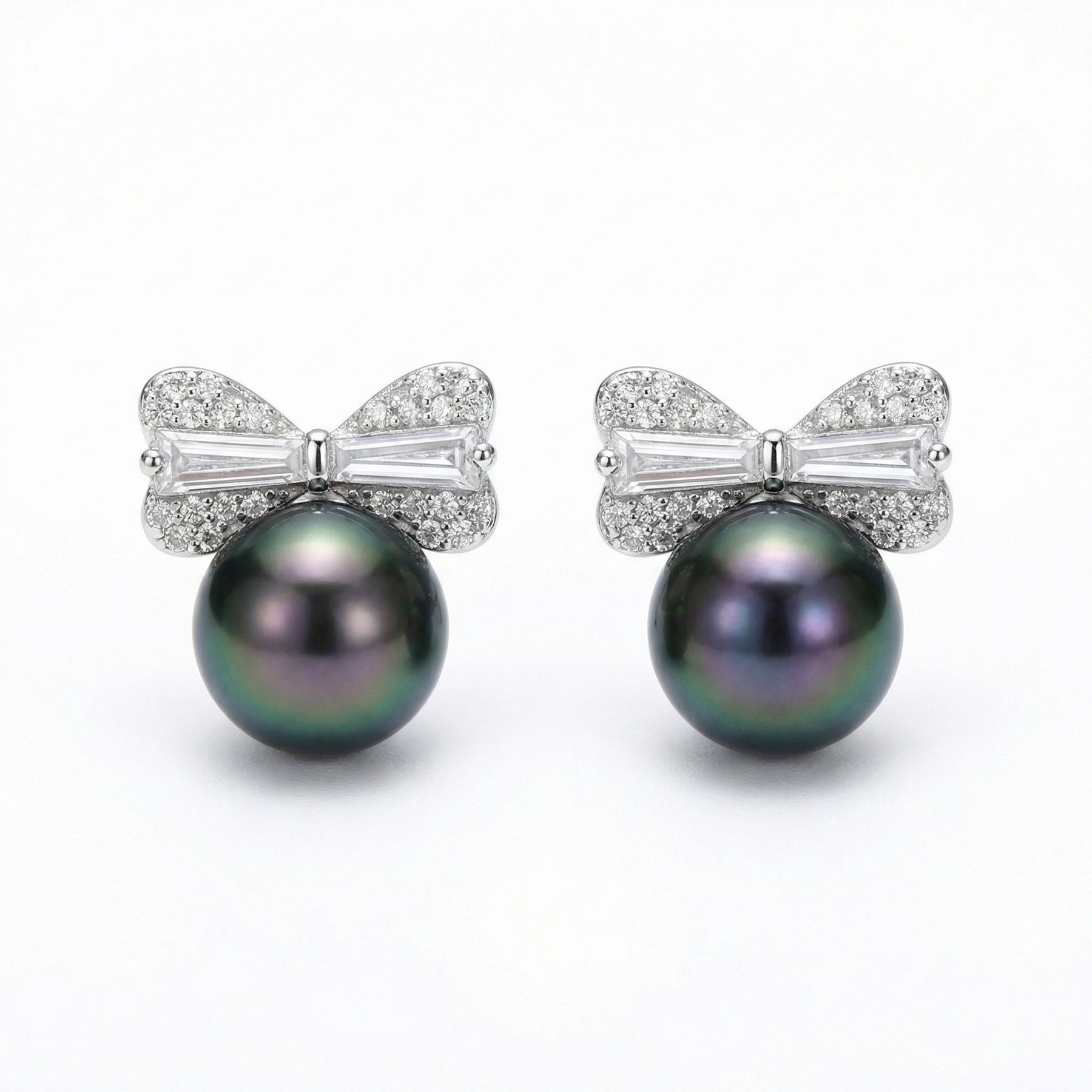 Tahitian Pearl Bow Stud Earrings – pearl earrings