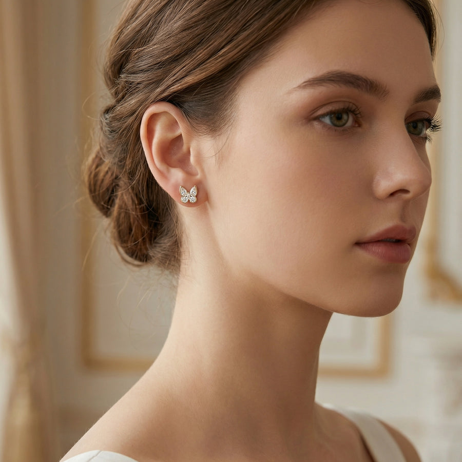 Butterfly Studs, Marquise and Pear – sterling silver earrings