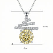 Citrine-Tone Spiral Pendant Necklace – sterling silver necklace, close-up