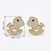 Rocking Horse Stud Earrings – sterling silver earrings, front view
