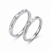 Wavy Bands with Sparkling Accents – sterling silver ring, front view