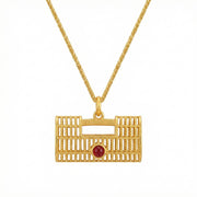 Abacus Garnet Filigree Necklace – sterling silver necklace, close-up