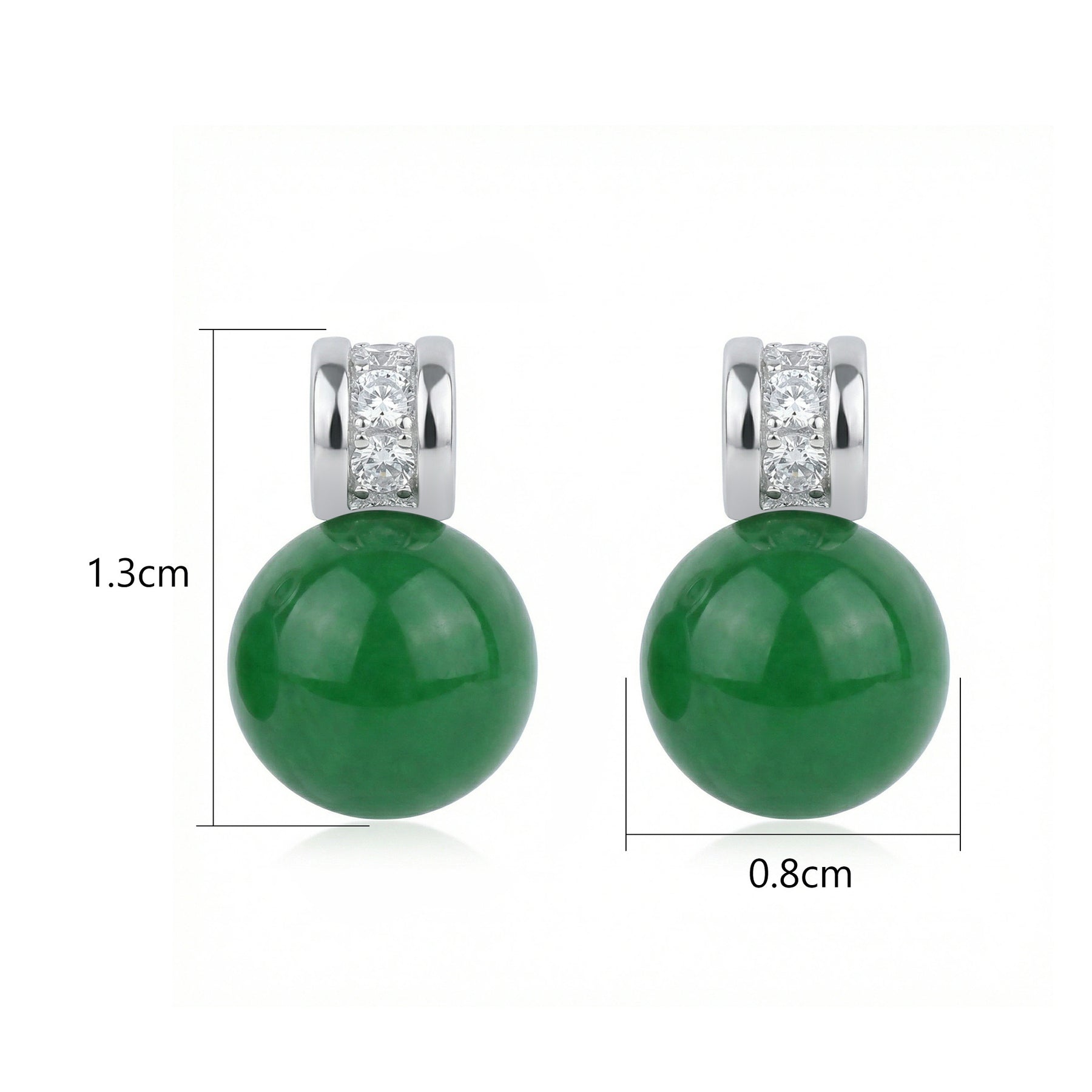 Green Sphere CZ Accent Earrings – zircon earrings