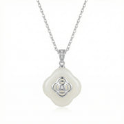 Sparkling stone Flower Pearl Pendant Necklace – pearl necklace