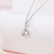 Triple Sparkling stone Graduated Necklace – sparkling stone necklace, side detail