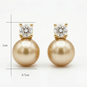 Champagne Pearl Stud Earrings – pearl earrings, styling detail