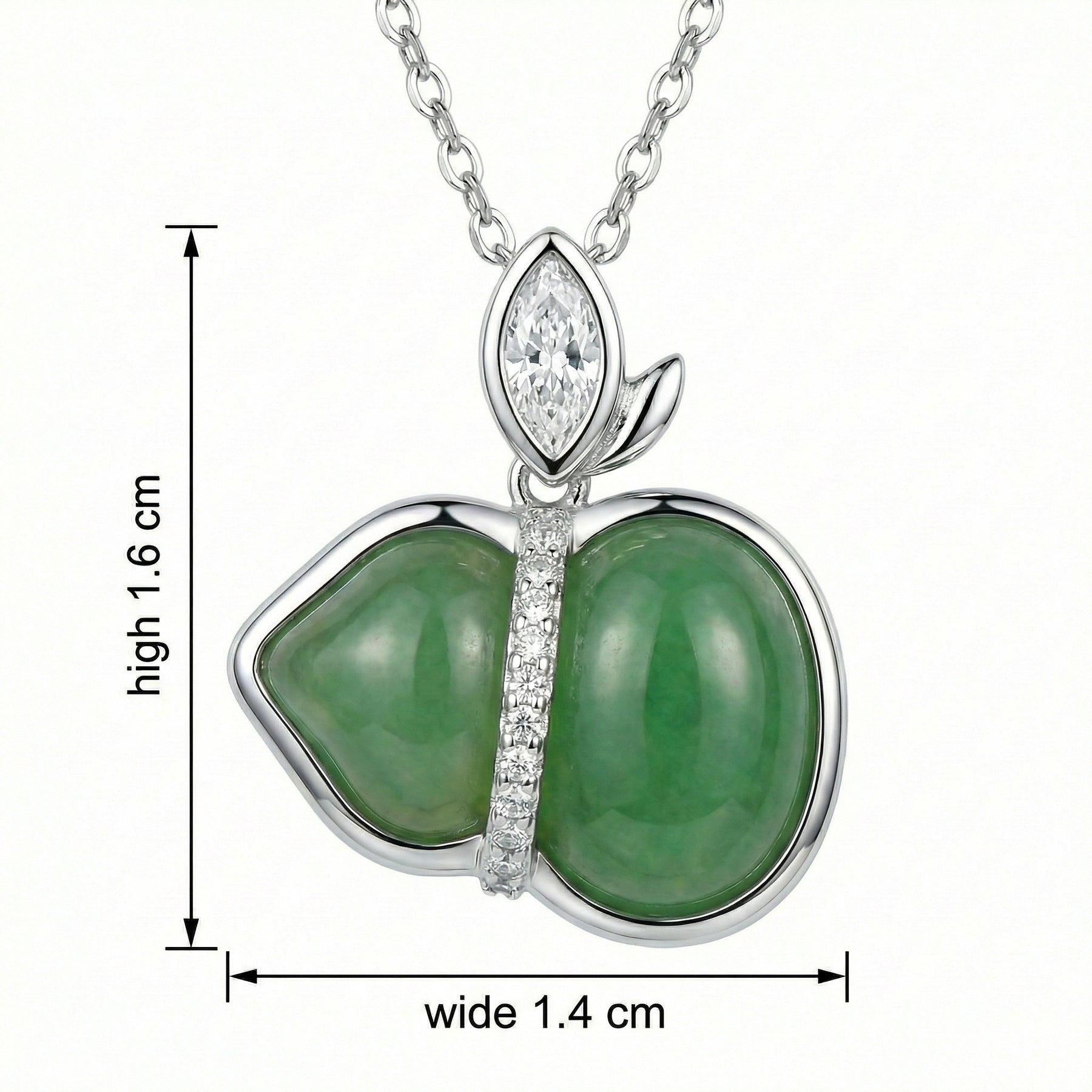 Apple Green Jade Sparkling stone Necklace – jade necklace, close-up