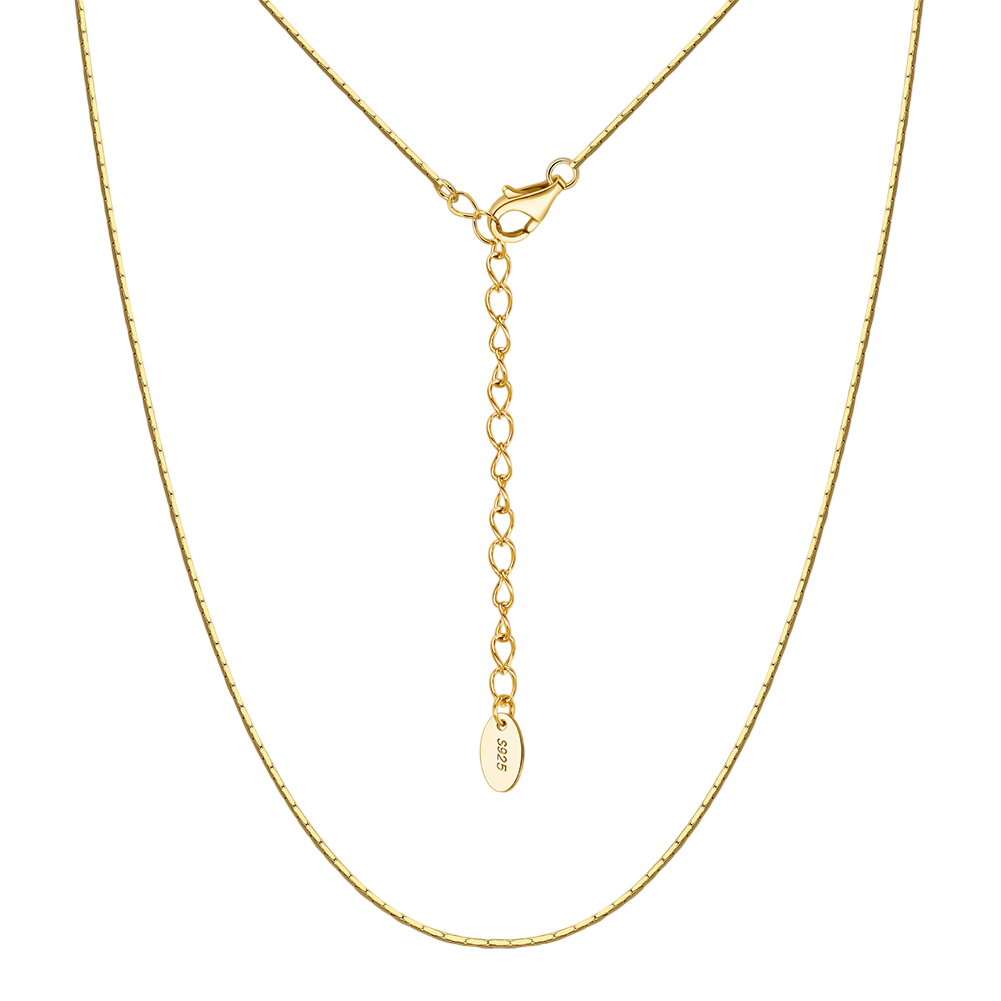 Gold-Plated Chain Necklace with Charm – gold-plated necklace, close-up
