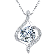 Twisted Sparkling stone Pendant Necklace – sparkling stone necklace