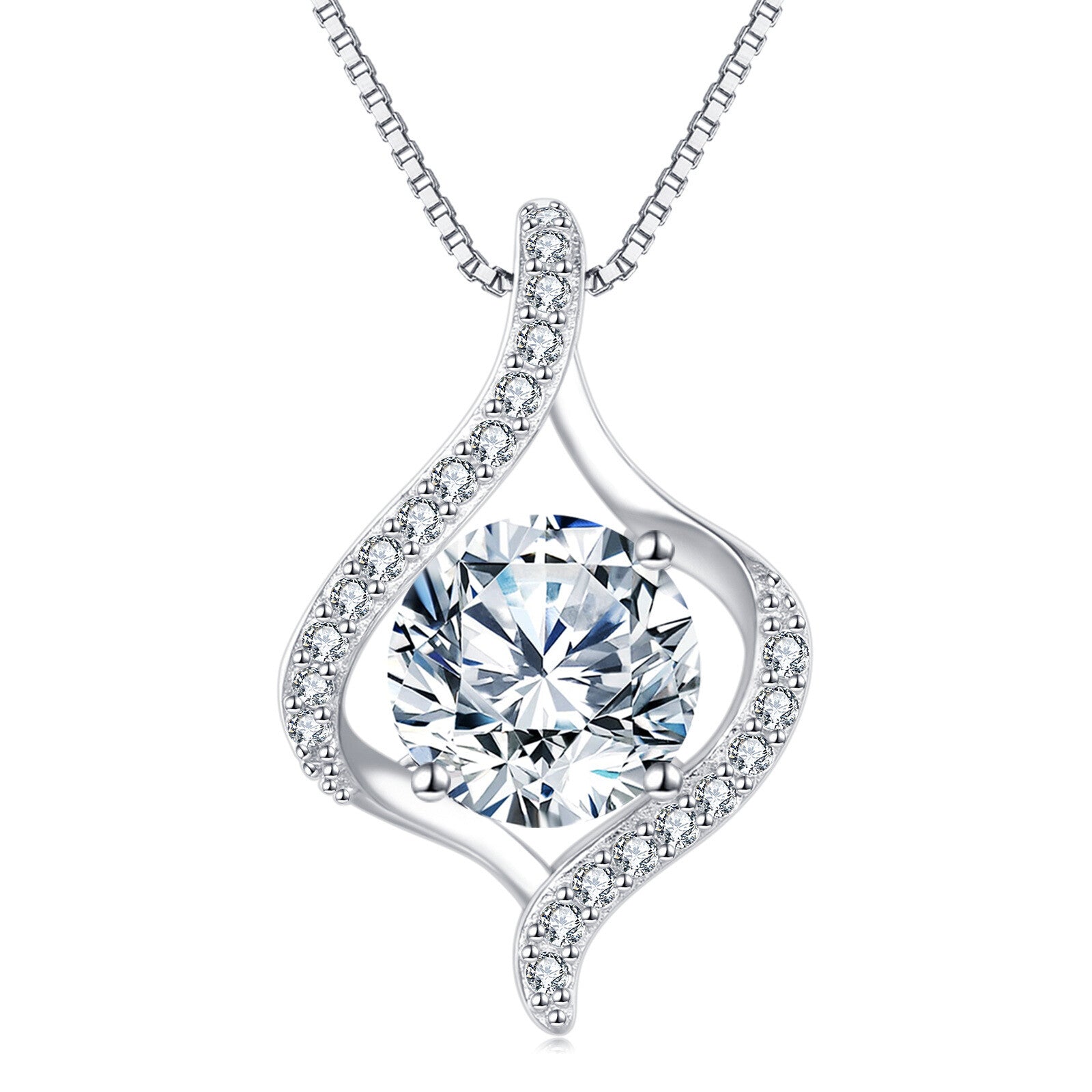 Twisted Sparkling stone Pendant Necklace – sparkling stone necklace
