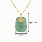 Rectangular Green Jade Tablet Necklace – jade necklace, close-up