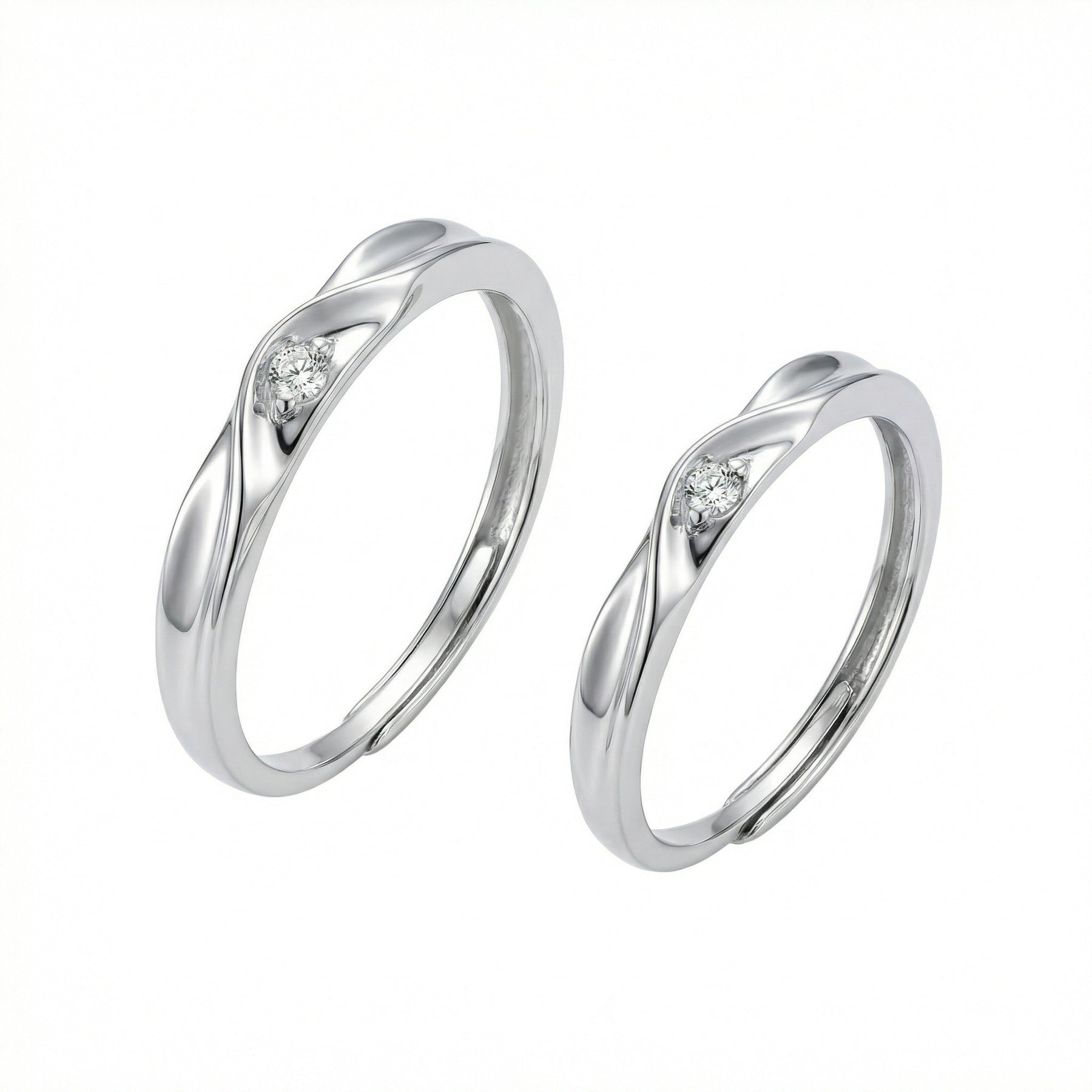 Twisted Silver Couple Rings – sterling silver ring