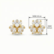 Triple Trillion-Cut Cluster Studs – sterling silver earrings