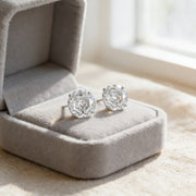 Round Brilliant Four-Prong Stud Earrings – sterling silver earrings