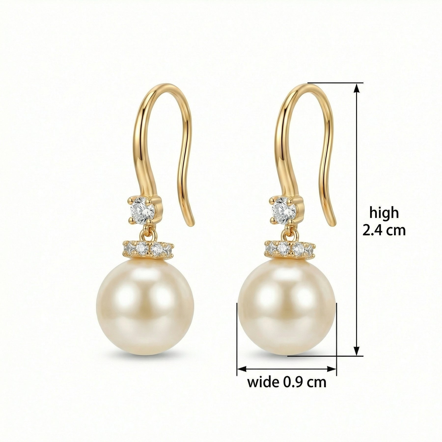 Pearl Drops with Polished Hooks – pearl earrings