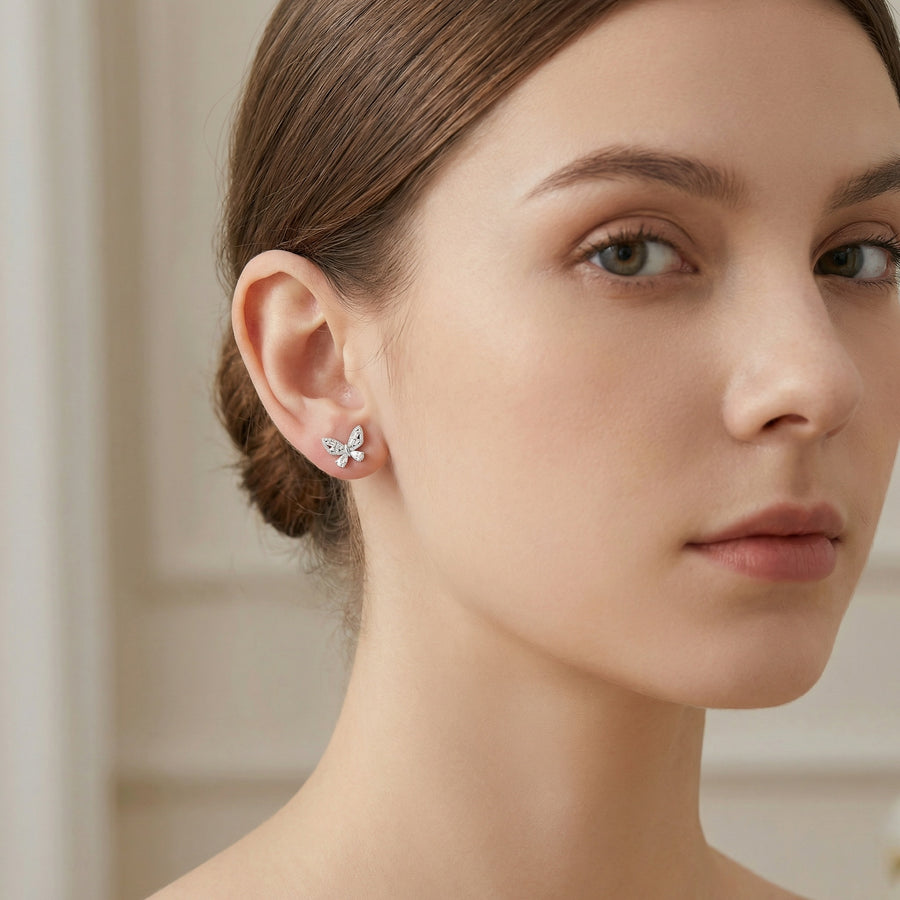 Multi-Cut Butterfly Stud Earrings – sterling silver earrings