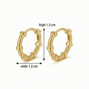 Textured Studded Hoop Earrings – sterling silver earrings, side detail