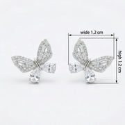 Multi-Cut Butterfly Stud Earrings – sterling silver earrings, side detail