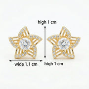 Celestial Star Stud Earrings – sterling silver earrings, side detail