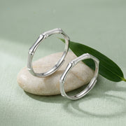 Bamboo-Inspired Adjustable Ring – sterling silver ring