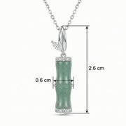 Bamboo Leaf Jade Pendant Necklace – jade necklace, side detail