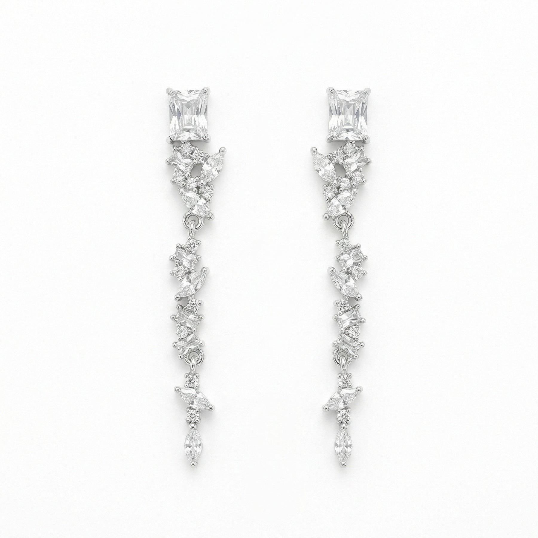 Crystal Dangle Earrings for Bridal Wear – crystal earrings, side detail