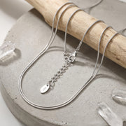 Snake Chain Necklace – sterling silver necklace, side detail