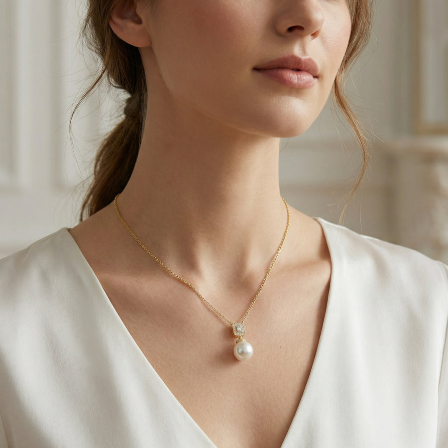 South Sea Pearl Geometric Pendant – pearl necklace