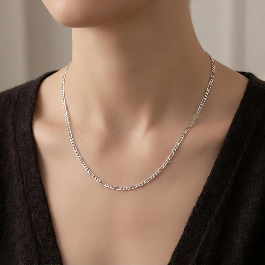 Figaro Link Chain Necklace – sterling silver necklace