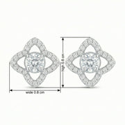 Quatrefoil Halo Stud Earrings – sterling silver earrings, side detail
