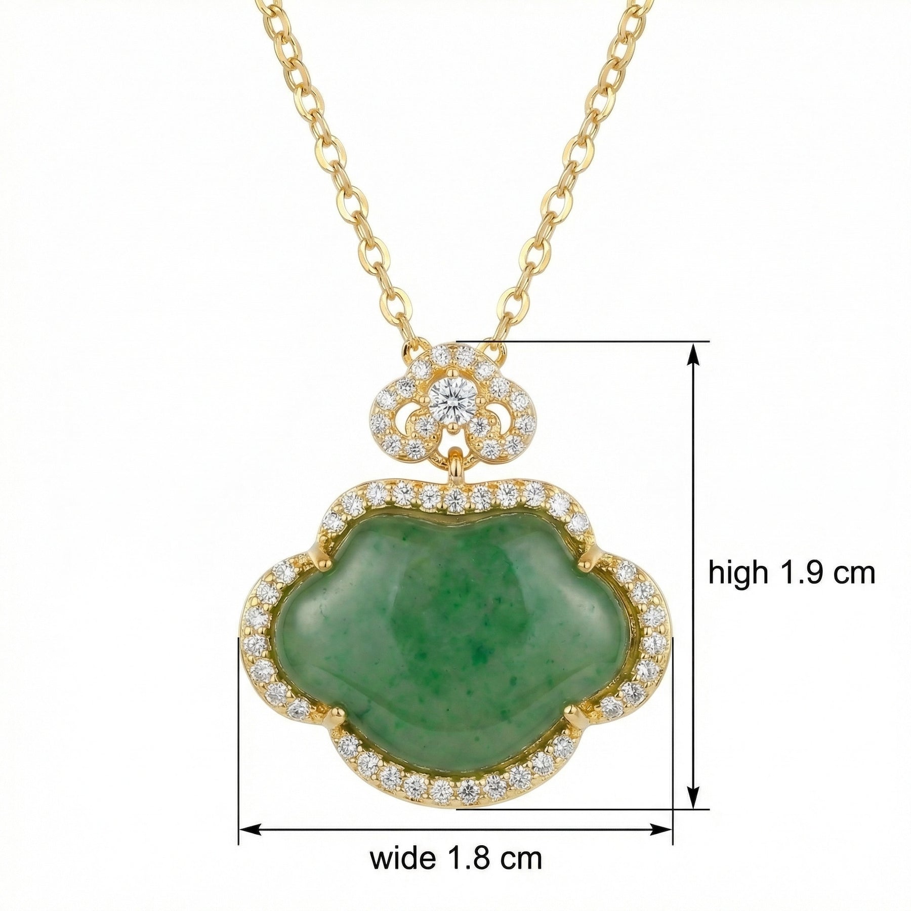 Jade Ruyi Longevity Lock Necklace – jade necklace, close-up