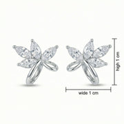Marquise-Cut Floral Stud Earrings – sterling silver earrings