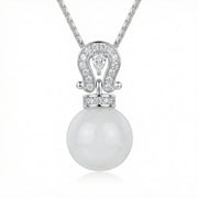 Horseshoe Pearl Necklace – pearl necklace, side detail