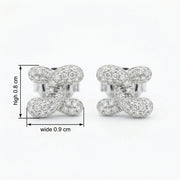 Interlocking X-Link Stud Earrings – sterling silver earrings, close-up