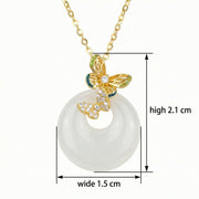 Butterfly Enamel Pendant Necklace – sterling silver necklace, side detail