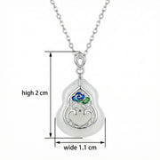 Gourd Pendant Necklace, Jade and Enamel – jade necklace, side detail
