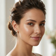 Pearl Swirl Stud Earrings, Lustrous – pearl earrings, side detail