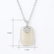 Rectangular White Jade Pendant Necklace – jade necklace
