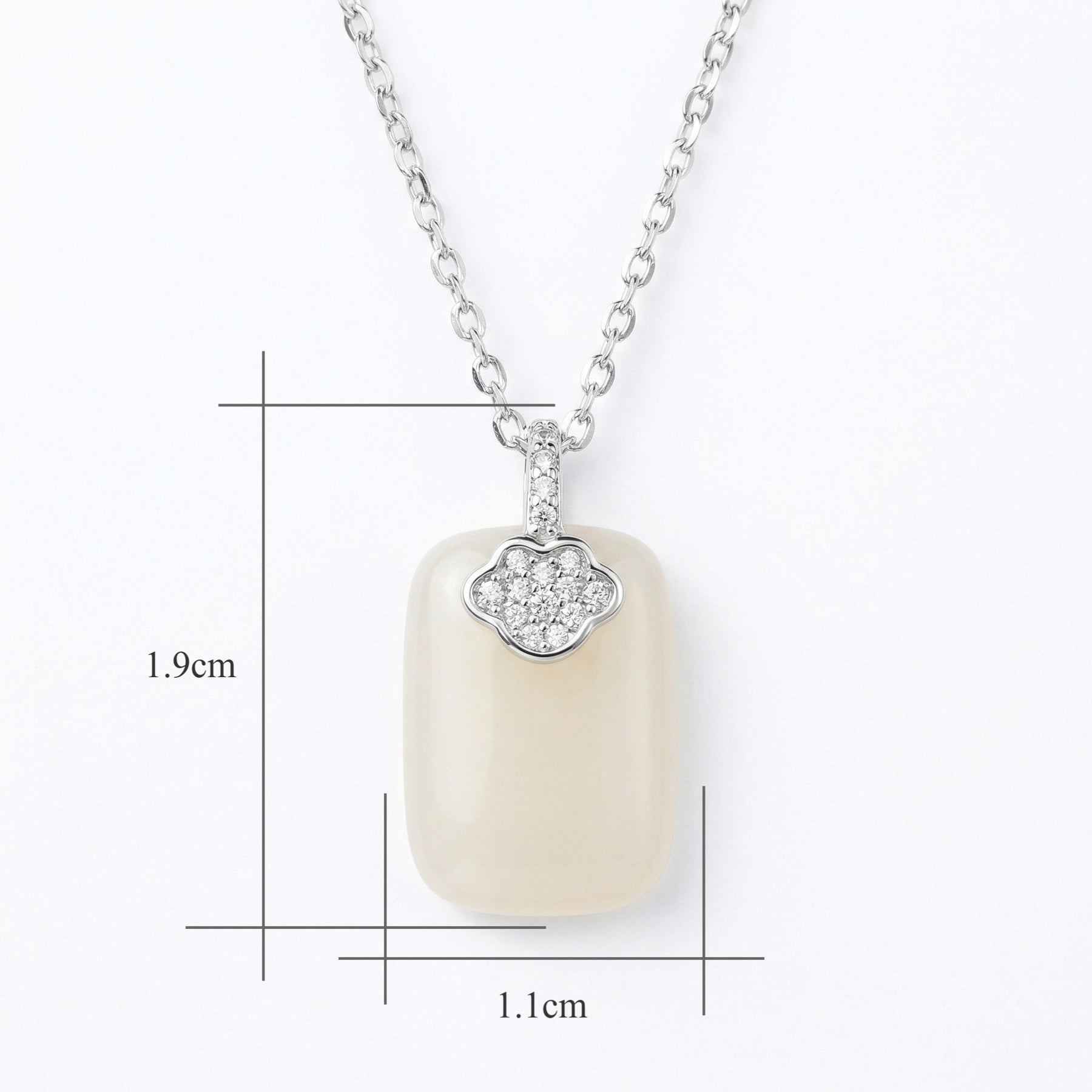 Rectangular White Jade Pendant Necklace – jade necklace