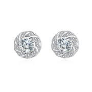 Floral Sparkling stone Stud Earrings – sparkling stone earrings, styling detail